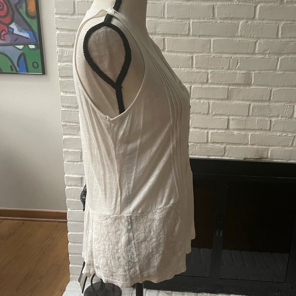 RALPH LAUREN Top M | Denim & Supply Summer Top | Silky Luxury Cotton | IVORY - Picture 6 of 9